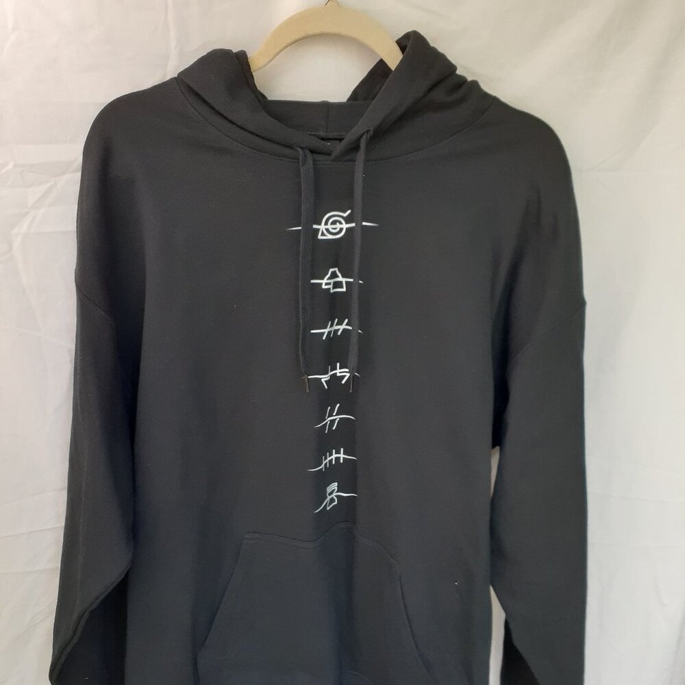 New Large Naruto Shippuden Anti Village Symbols Black Pullover Hoodie